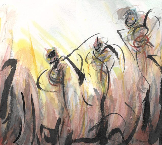3 From Hell ink & watercolor artwork