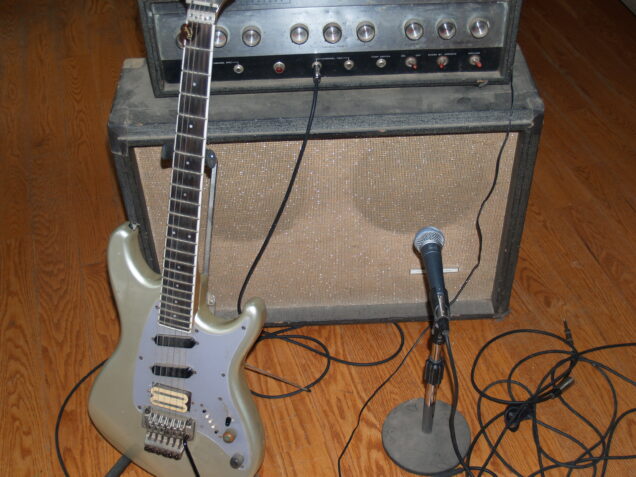 Steve's Ibanez with Debbie's Silvertone amp